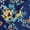 Blue-Yellow-Multi Poly Floral Printed Crepe Momie Georgette Woven Fabric By the Yard